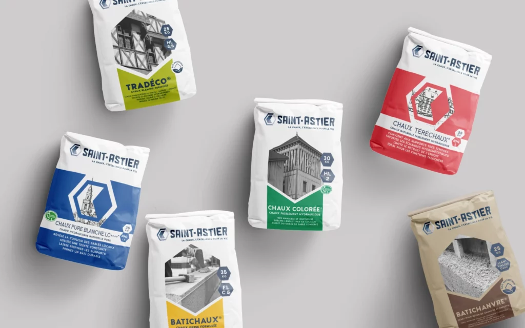 Sélection de packaging Saint-Astier chaux naturelle